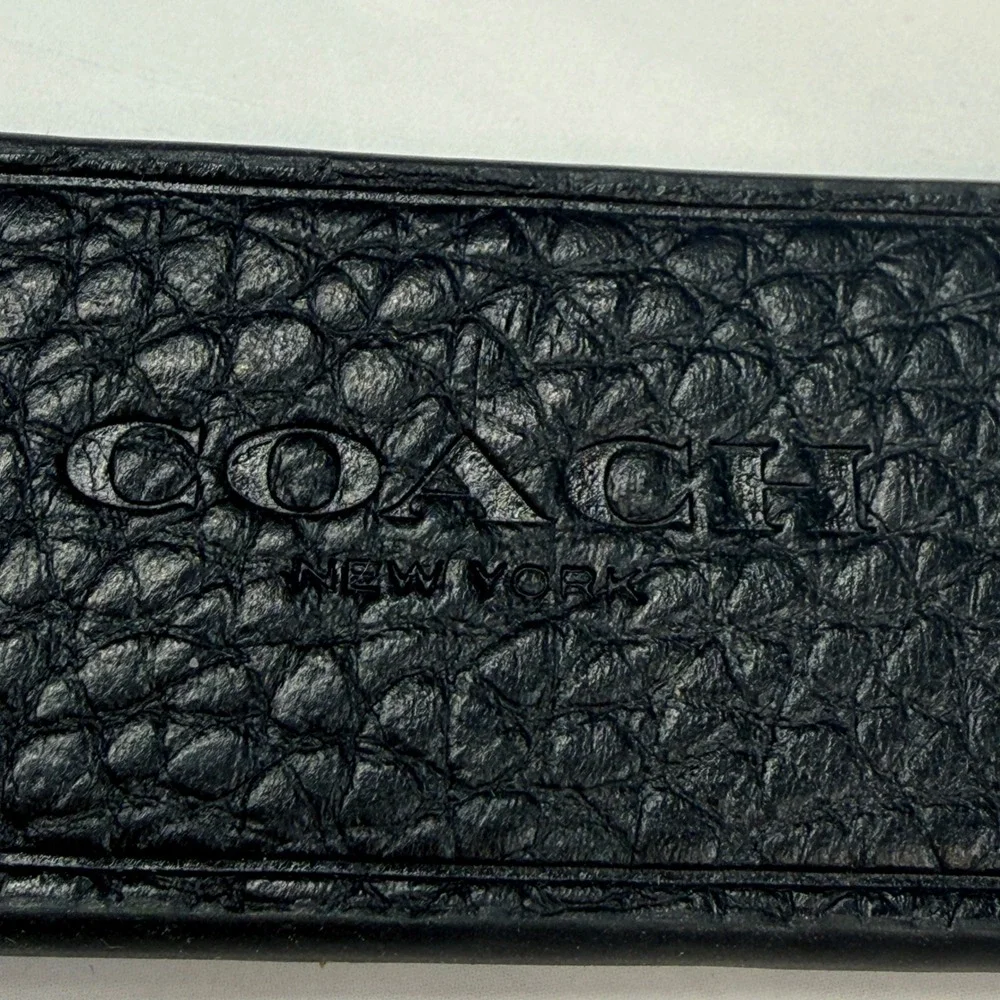 Coach Black Pebbled Leather Hangtag Replacement Gold Ball Chain Charm